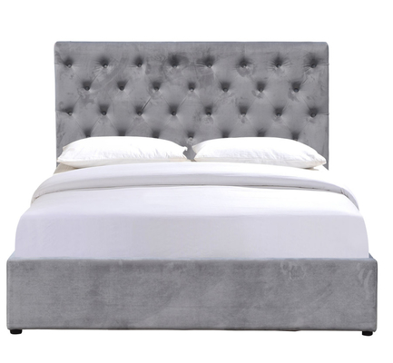 높은 안락한 특대 덮개를 씌운 침대 Tufted 단추 머리판 가스 상승 저장 침대