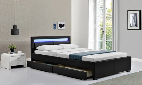 많은 색상 Solid back LED upholstered Bed 편안한 수면 FSC