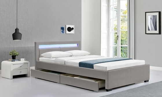 많은 색상 Solid back LED upholstered Bed 편안한 수면 FSC