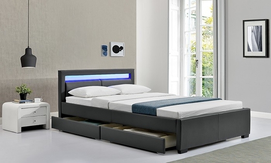 많은 색상 Solid back LED upholstered Bed 편안한 수면 FSC